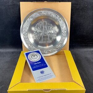 A. Holthe Norway Pewter Julen 2005 Christmas Plate #33 "Salvation Army"
